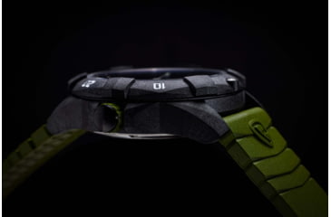 Image of ProTek Carbon Dive Watch, Carbon Case/Black&amp;Green Dial/Green Strap, One Size, PT1005G
