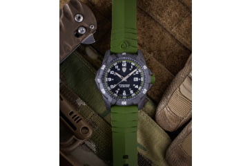 Image of ProTek Carbon Dive Watch, Carbon Case/Black&amp;Green Dial/Green Strap, One Size, PT1005G