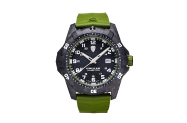 Image of ProTek Carbon Dive Watch, Carbon Case/Black&amp;Green Dial/Green Strap, One Size, PT1005G
