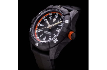 Image of ProTek Carbon Dive Watch, Carbon Case/Black&amp;Orange Dial/Black Strap, One Size, PT1004