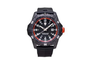 Image of ProTek Carbon Dive Watch, Carbon Case/Black&amp;Orange Dial/Black Strap, One Size, PT1004