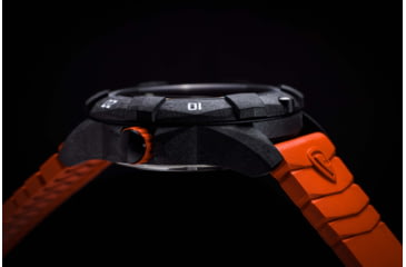 Image of ProTek Carbon Dive Watch, Carbon Case/Black&amp;Orange Dial/Orange Strap, One Size, PT1004O