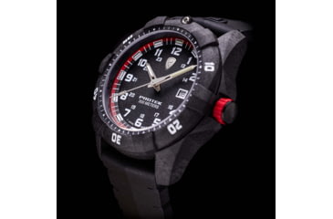 Image of ProTek Carbon Dive Watch, Carbon Case/Black&amp;Red Dial/Black Strap, One Size, PT1002