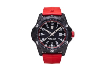 Image of ProTek Carbon Dive Watch, Carbon Case/Black&amp;Red Dial/Red Strap, One Size, PT1002R