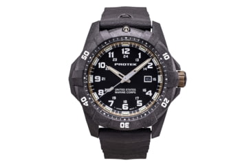 Image of ProTek Carbon USMC Dive Watch, Carbon Case/Black&amp;Desert Sand Dial/Black Strap, One Size, PT1016