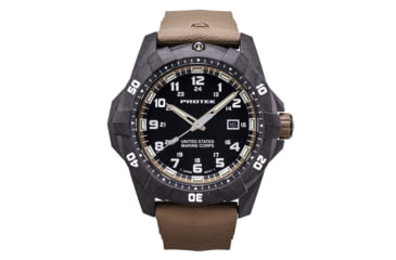 Image of ProTek Carbon USMC Dive Watch, Carbon Case/Black&amp;Desert Sand Dial/D Sand Strap, One Size, PT1016D