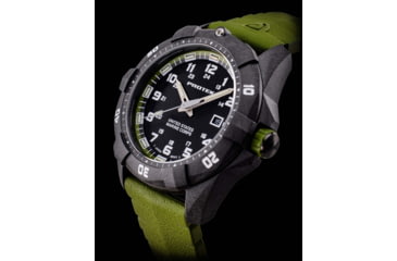 Image of ProTek Carbon USMC Dive Watch, Carbon Case/Black&amp;Green Dial/Green Strap, One Size, PT1015G
