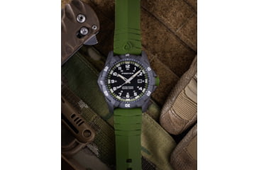 Image of ProTek Carbon USMC Dive Watch, Carbon Case/Black&amp;Green Dial/Green Strap, One Size, PT1015G