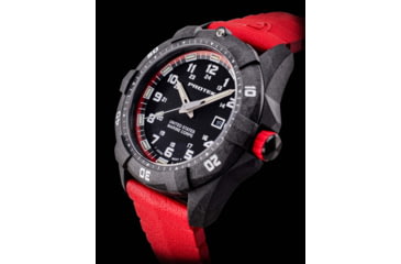 Image of ProTek Carbon USMC Dive Watch, Carbon Case/Black&amp;Red Dial/Red Strap, One Size, PT1012R