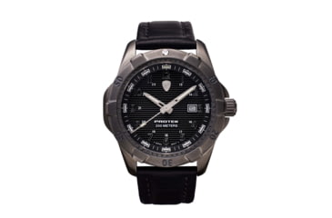 Image of ProTek Steel Dive Watch, SSIP Gunmetal Gray Case/Black Dial/Black Strap, One Size, PT2002
