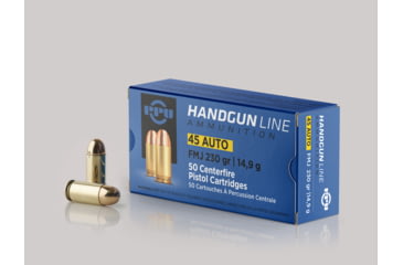 Image of Prvi Partizan Ammunition, .45 Auto, 230 Grain, Full Metal Jacket, Brass Case, 50-Rounds, PPR43