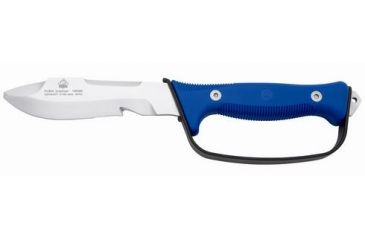 Image of Puma Knives Boatman Dive/Marine Knife w/ Guard, 5.1in Blade, Blue Rubber w/ Hard Black Nylon Sheath 136389