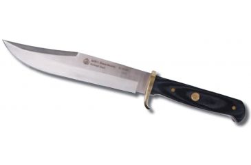 Image of Puma Knives Bowie Micarta Fixed Blade Knife,6.1in Stainless Steel Blade,Black Micarta Scales 6116386