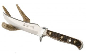 Image of Puma Knives Germany Skinner 116393 Fixed Blade Knife, 4.7in Blade, Stag w/ Leather Sheath 116393
