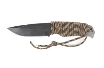 Image of Puma Knives Stonewashed Fixed Blade Knife,4.3in Steel Drop Point Blade,Paracord Wrap Handle 6650800