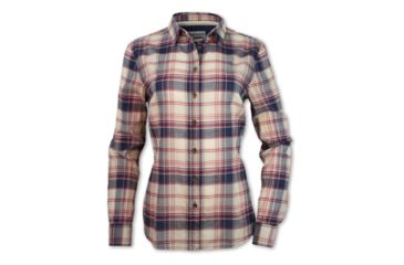 Image of Purnell Double Placket Madras Plaid Shirt - Womens, Navy/Tan, Small, 10204526-423-S