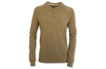 Image of Purnell Performance Knit Henley T-Shirt - Mens, Taupe, L, 10103014-TAUPE-L