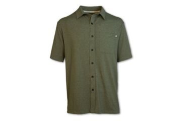 Image of Purnell Performance Short Sleeved Knit Button Up - Mens, Green, Large, 10103501-324-L
