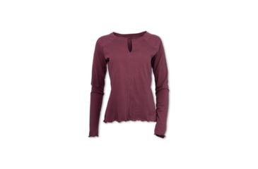 Image of Purnell Purl Stitch Long Sleeve Tee - Womens, Maroon, Extra Small, 10203587-501-XS