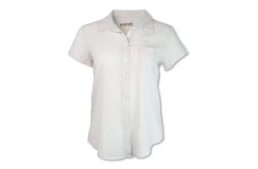 Image of Purnell Short-Sleeved Pinstripe Shirt - Womens, White/Grey, Small, 10204531-111-S