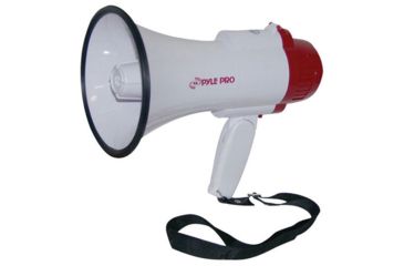 Image of Pyle 30W Mini Megaphone with Voice Recording, White/Red PMP35R