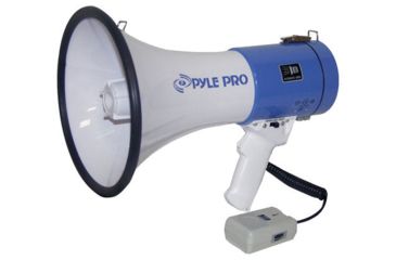 Image of Pyle 50W Mini Megaphone with Siren, White/Blue PMP50