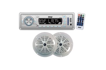 Image of Pyle AM/FM Mechless Radio USB/SD Reader 5.25in Speaker System, White PLMRKT32WT