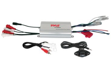 Image of Pyle Marine 4Ch Mp3/Ipod Marine Power Amp 4x100W RMS, Silver PLMRMP3A