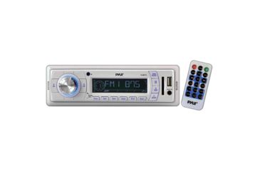 Image of Pyle Marine Radio Pyle AM/FM with Remote, Cardreader, USB Port, White PLMR18