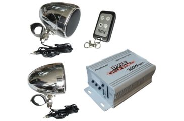 Image of Pyle Motorcycle/ATV Mp3 Amplifier Weatherproof FM Radio 150W Max, Silver PLMCA40