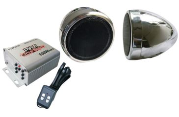 Image of Pyle Motorcyle Audio Speaker Package, Silver PLMCA10