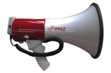 Image of Pyle Pro Megaphone with Siren Talk USB SD Card, White PMP57LIA