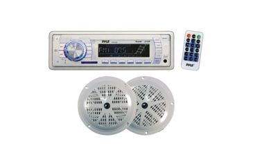 Image of Pyle Marine Mechless AM/FM radio USB/SD reader, White, PLMRKT33WT
