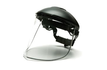 Image of Aluminum Bound Polyethylene Faceshield, .04in Thick, Black, EDEMO1
