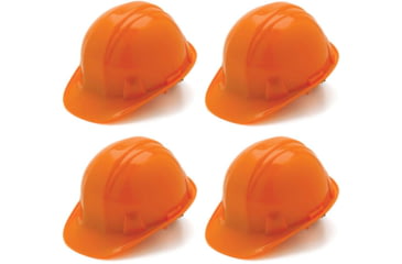 Image of Pyramex Cap Style 6 Point Snap Lock Suspension Safety Helmets Orange, Pack of 4