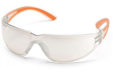Image of Pyramex Cortez Safety Glasses - Indoor/Outdoor Mirror Lens, Orange Temples Frame SO3680S