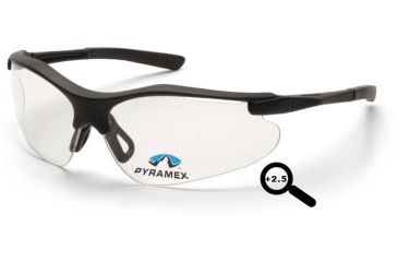 Image of Pyramex Fortress Readers Eyewear - Clear + 2.5 Lens, Black Frame SB3710R25