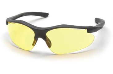 Image of Pyramex Fortress Safety Glasses - Amber Lens, Black Frame SB3730D