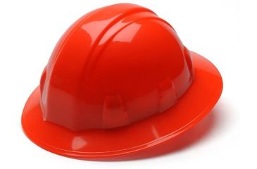 Image of Pyramex Full Brim 4 Point Ratchet Suspension Hard Hat - Hi Vis Orange HP24141