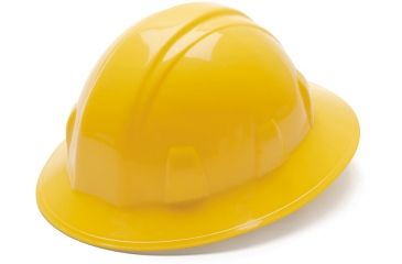 Image of Pyramex Full Brim 6 Point Ratchet Suspension Hard Hat - Yellow HP26130