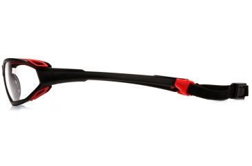 Image of Pyramex Highlander Safety Glasses - Clear Anti-Fog Lens, Black-Red Frame SBR5010DT