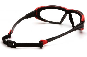 Image of Pyramex Highlander Safety Glasses - Clear Anti-Fog Lens, Black-Red Frame SBR5010DT