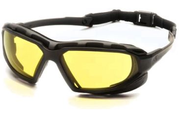 Image of Pyramex Highlander-XP Safety Glasses, Black-Gray Frame &amp; Amber Anti-Fog Lens SBG5030DT