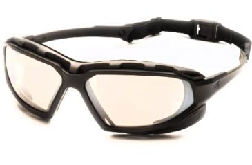 Image of Pyramex Highlander-XP Safety Glasses, Black-Gray Frame &amp; Indoor/Outdoor Mirror Anti-Fog Lens SBG5080DT