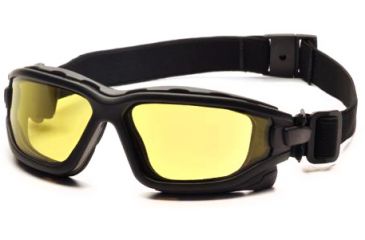 Image of Pyramex I-Force Safety Glasses, Black Frame &amp; Amber Anti-Fog Lens SB7030SDT