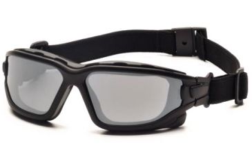 Image of Pyramex I-Force Safety Glasses, Black Frame &amp; Silver Mirror Anti-Fog Lens SB7070SDT
