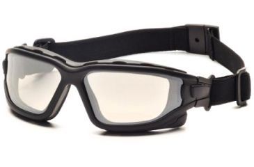 Image of Pyramex I-Force Safety Glasses, Black Frame &amp; Indoor/Outdoor Mirror Anti-Fog Lens SB7080SDT