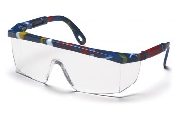 Image of Pyramex Integra Safety Glasses - Mixed Blue Frame, Clear Lens SM410S