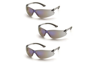 Image of Pyramex Itek Safety Glasses - Gray Frame, Blue Mirror Lens, Pack of 3