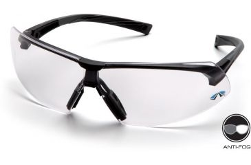 Image of Pyramex Onix Safety Eyewear - Clear Anti-Fog Lens, Black Frame SB4910ST